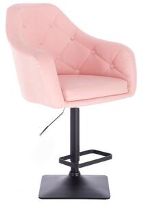 Barová židle ANDORA na černé základně - růžová