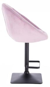 LuxuryForm Barová židle VERA VELUR na černé podstavě - fialový vřes