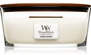 Woodwick Island Coconut vonná svíčka s dřevěným knotem (hearthwick) 453 g