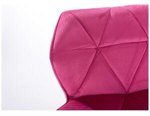 Barová židle MILANO VELUR na černém talíři - růžová