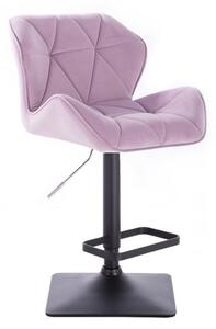 LuxuryForm Barová židle MILANO VELUR na černé podstavě - fialový vřes
