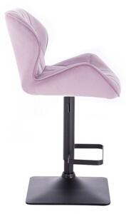 LuxuryForm Barová židle MILANO VELUR na černé podstavě - fialový vřes