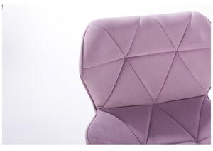 LuxuryForm Židle MILANO VELUR na stříbrné podstavě s kolečky - fialový vřes