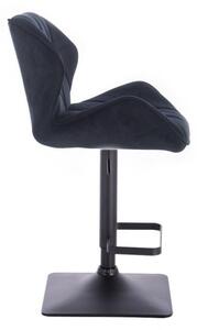 LuxuryForm Barová židle MILANO VELUR na černé podstavě - černá