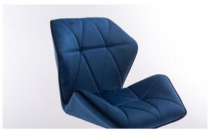 LuxuryForm Barová židle MILANO MAX VELUR na černé podstavě - modrá