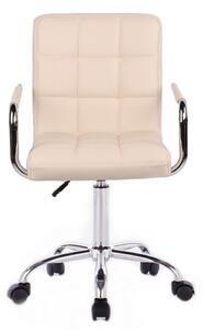 LuxuryForm Židle VERONA na podstavě s kolečky krémová