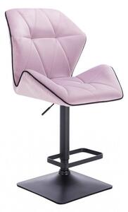 Barová židle MILANO MAX VELUR na černé podstavě - fialový vřes