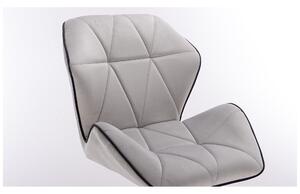 LuxuryForm Barová židle MILANO MAX VELUR na černé podstavě - šedá