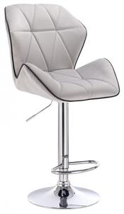 Barová židle MILANO MAX VELUR na stříbrném talíři - šedá