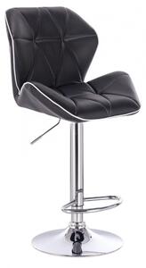 LuxuryForm Barová židle MILANO MAX na stříbrném talíři - černá