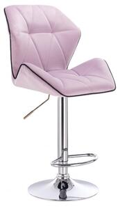 LuxuryForm Barová židle MILANO MAX VELUR na stříbrném talíři - fialový vřes