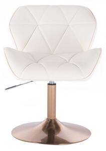 LuxuryForm Židle MILANO na zlatém talíři - bílá