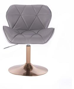 LuxuryForm Židle MILANO na zlatém talíři - šedá