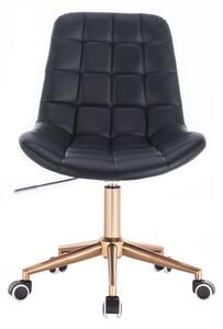 LuxuryForm Židle PARIS na zlaté podstavě s kolečky - černá