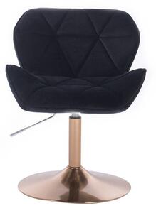 LuxuryForm Židle MILANO VELUR na zlatém talíři - černá