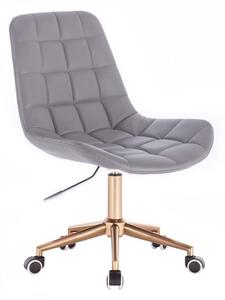 LuxuryForm Židle PARIS na zlaté podstavě s kolečky - šedá