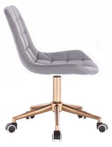 LuxuryForm Židle PARIS na zlaté podstavě s kolečky - šedá