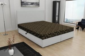Odolná čalouněná postel s úložným prostorem DANIELA 140x200, bílá + hnědá