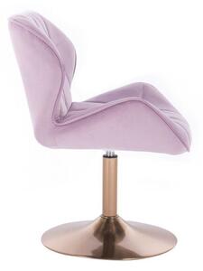 LuxuryForm Židle MILANO VELUR na zlatém talíři - fialový vřes
