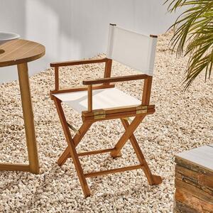Akátová skládací zahradní židle Kave Home Dalisa s béžovým sedákem