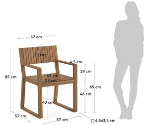 Hnědá dřevěná zahradní židle Kave Home Emili