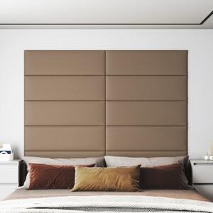Nástěnné panely 12 ks cappuccino 90 x 30 cm umělá kůže 3,24 m²