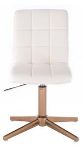 LuxuryForm Židle TOLEDO na zlatém kříži - bílá