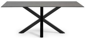 Černý keramický jídelní stůl Kave Home Argo 200 x 100 cm