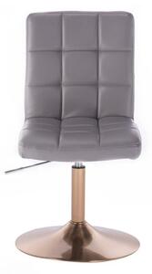 LuxuryForm Židle TOLEDO na zlatém talíři - šedá