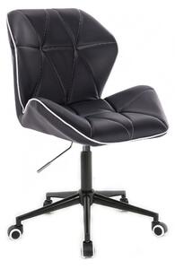 LuxuryForm Židle MILANO MAX na černé podstavě s kolečky - černá