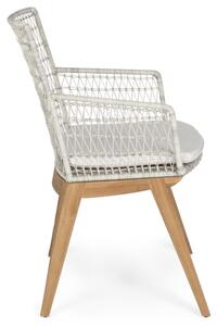 Bílá ratanová zahradní židle Bizzotto Marene