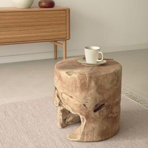 Masivní teakový odkládací stolek Kave Home Tropicana 35 cm