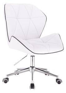 LuxuryForm Židle MILANO MAX na stříbrné podstavě s kolečky - bílá