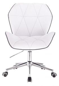 LuxuryForm Židle MILANO MAX na stříbrné podstavě s kolečky - bílá