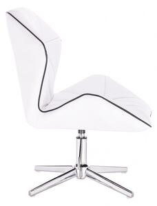 LuxuryForm Židle MILANO MAX na stříbrném kříži - bílá