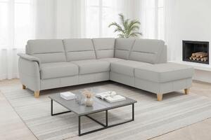 ROHOVÁ SEDAČKA, kůže, světle šedá Sit & More - Sedací soupravy, Online Only