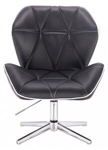 Židle MILANO MAX na stříbrném kříži - černá
