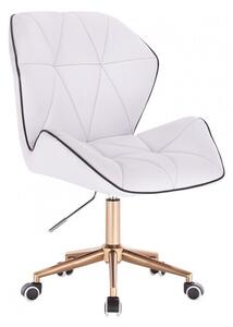 LuxuryForm DESIGN Židle MILANO MAX na zlaté podstavě s kolečky - bílá