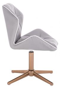 LuxuryForm Židle MILANO MAX na zlatém kříži - šedá