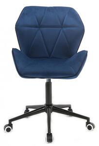 LuxuryForm Židle MILANO MAX VELUR na černé podstavě s kolečky - modrá
