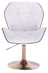 LuxuryForm Židle MILANO MAX na zlatém talíři - bílá
