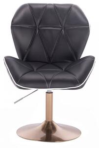 LuxuryForm Židle MILANO MAX na zlatém talíři - černá