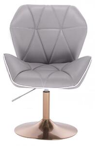LuxuryForm Židle MILANO MAX na zlatém talíři - šedá