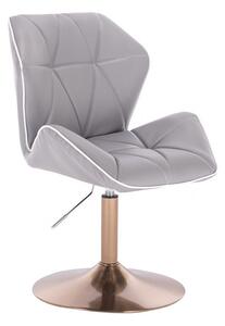 LuxuryForm Židle MILANO MAX na zlatém talíři - šedá