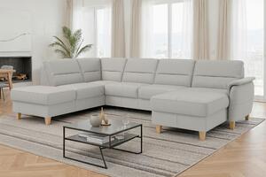 SEDACÍ SOUPRAVA, kůže, světle šedá Sit & More - Sedací soupravy, Online Only