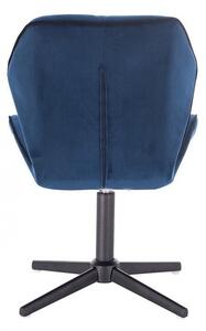 LuxuryForm Židle MILANO MAX VELUR na černém kříži - modrá