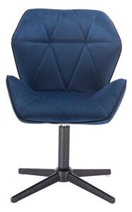 LuxuryForm Židle MILANO MAX VELUR na černém kříži - modrá