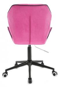 Židle MILANO MAX VELUR na černé podstavě s kolečky - růžová