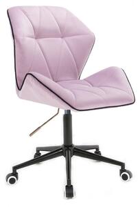 Židle MILANO MAX VELUR na černé podstavě s kolečky - fialový vřes