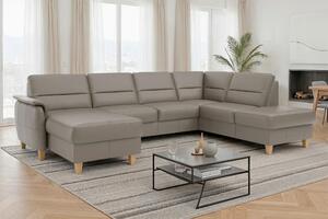 SEDACÍ SOUPRAVA, kůže, šedá Sit & More - Sedací soupravy, Online Only